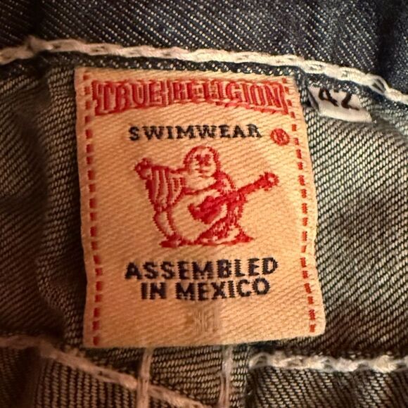 True Religion Mens size 42 Jean Shorts Surf Swimwear Trunks - Picture 4 of 5